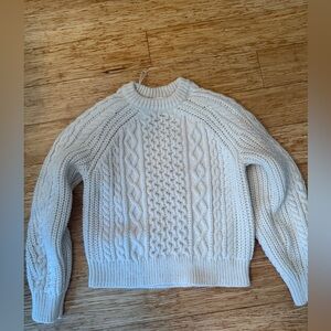 H&M White Cable Knit Sweater